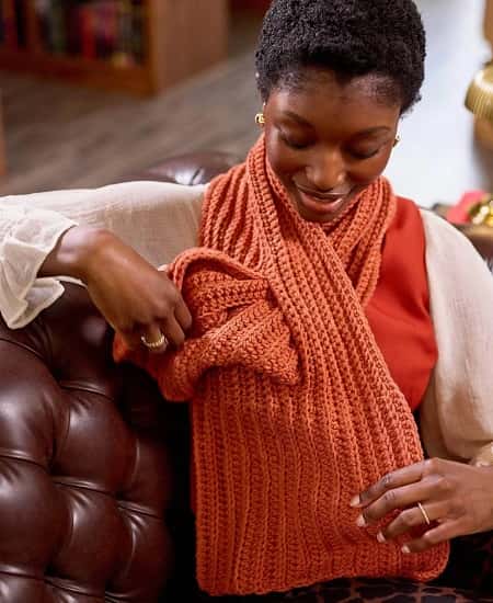 Orange Keyhole Scarf thumb 1