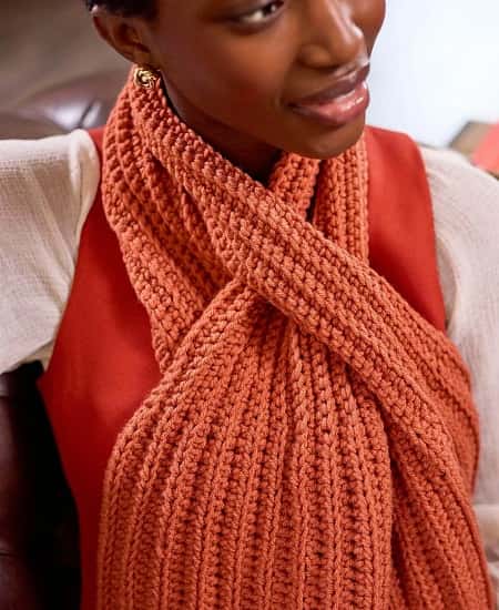 Orange Keyhole Scarf thumb 2