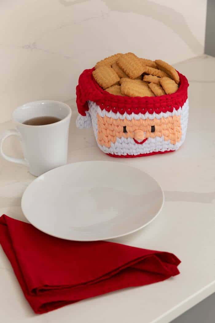 Santa Claus T-Shirt Yarn Basket