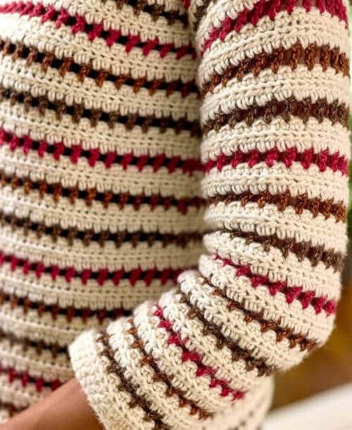 Pull Cappuccino et Cerise thumb 3