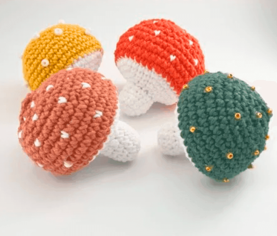 Mini Crochet Mushrooms