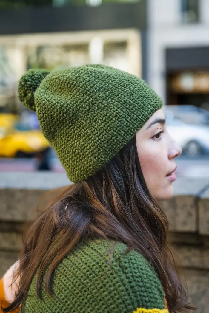 Emerald Waistcoat Stitch Beanie