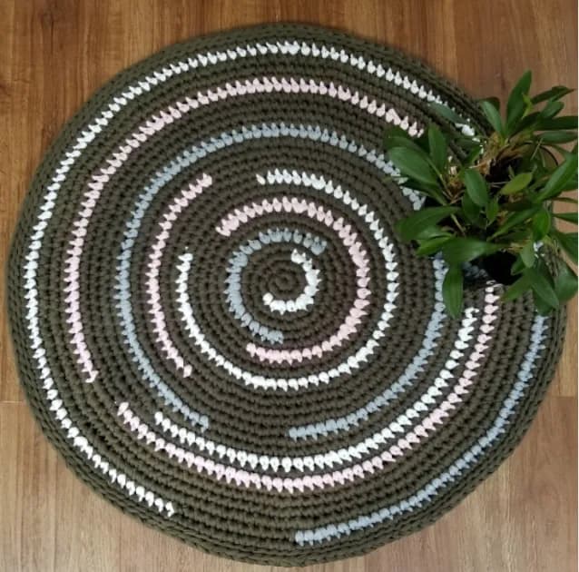 Modern Spiral Crochet Rug