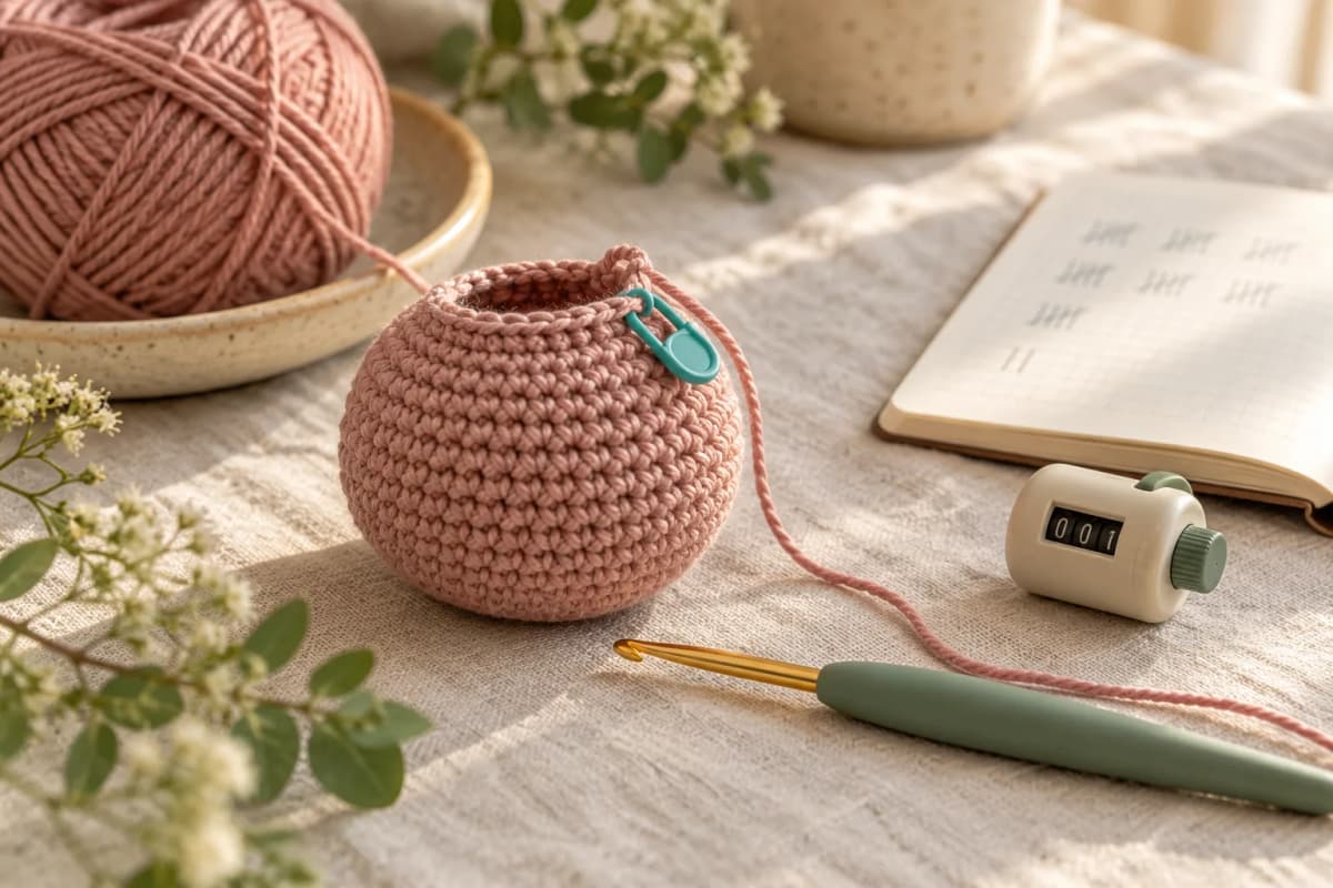 Crochet rounds and stitch marker