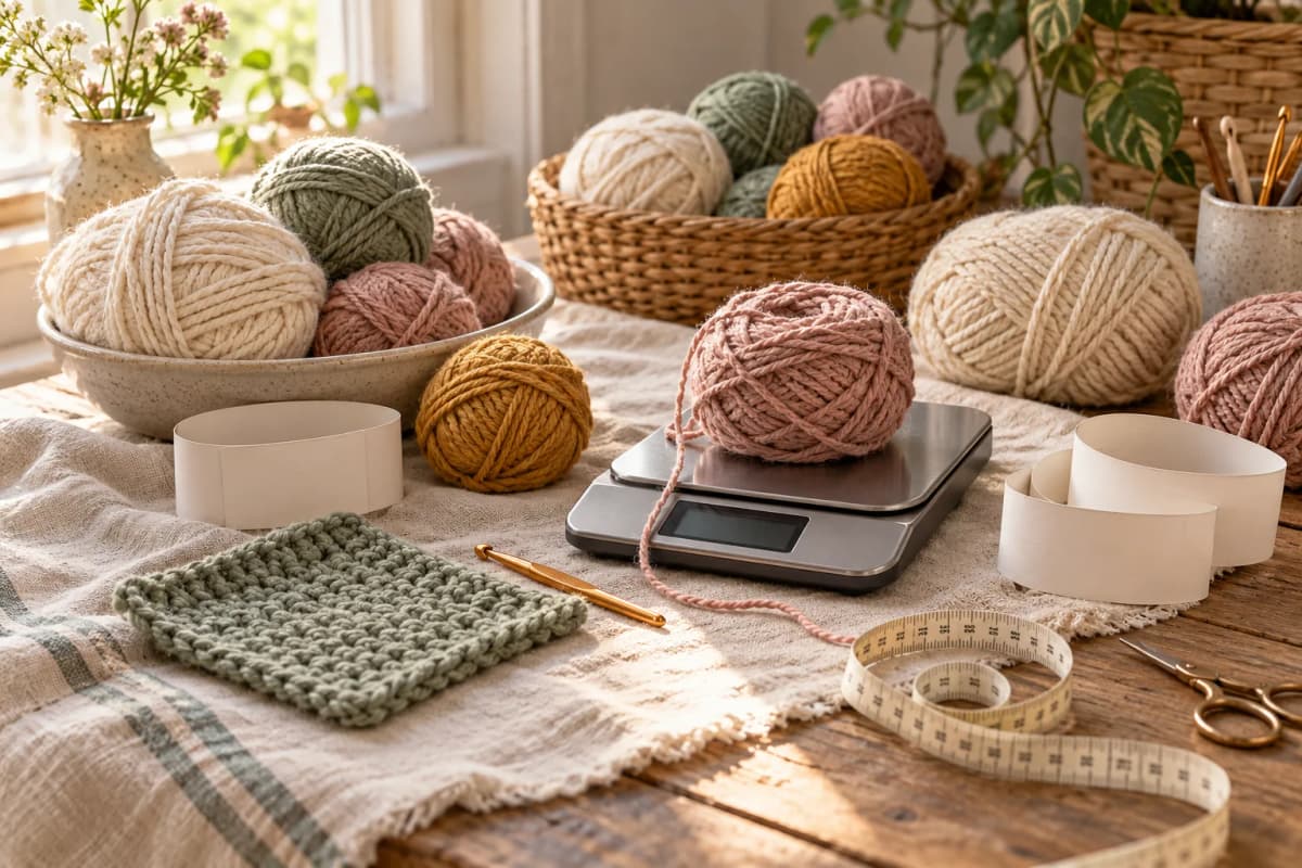 Yarn inventory and weighing a ball
