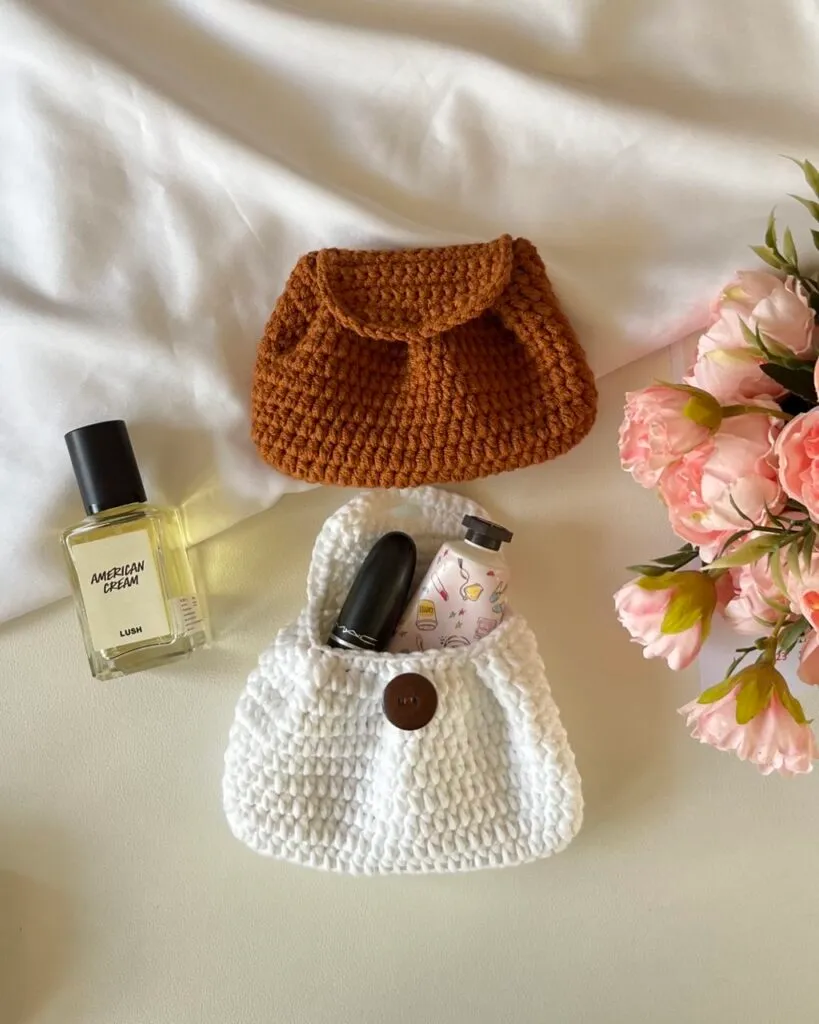 Little Croissant Crochet Pouches