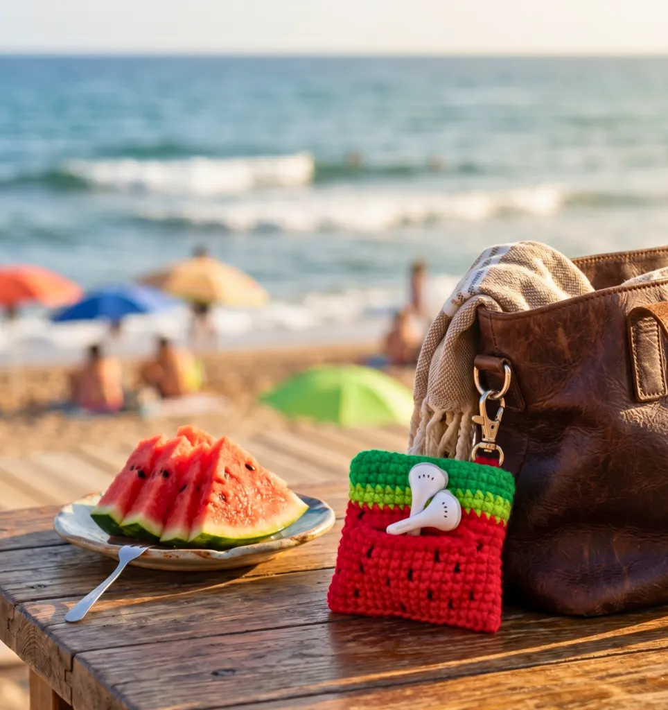 Watermelon Crochet Headphone Case