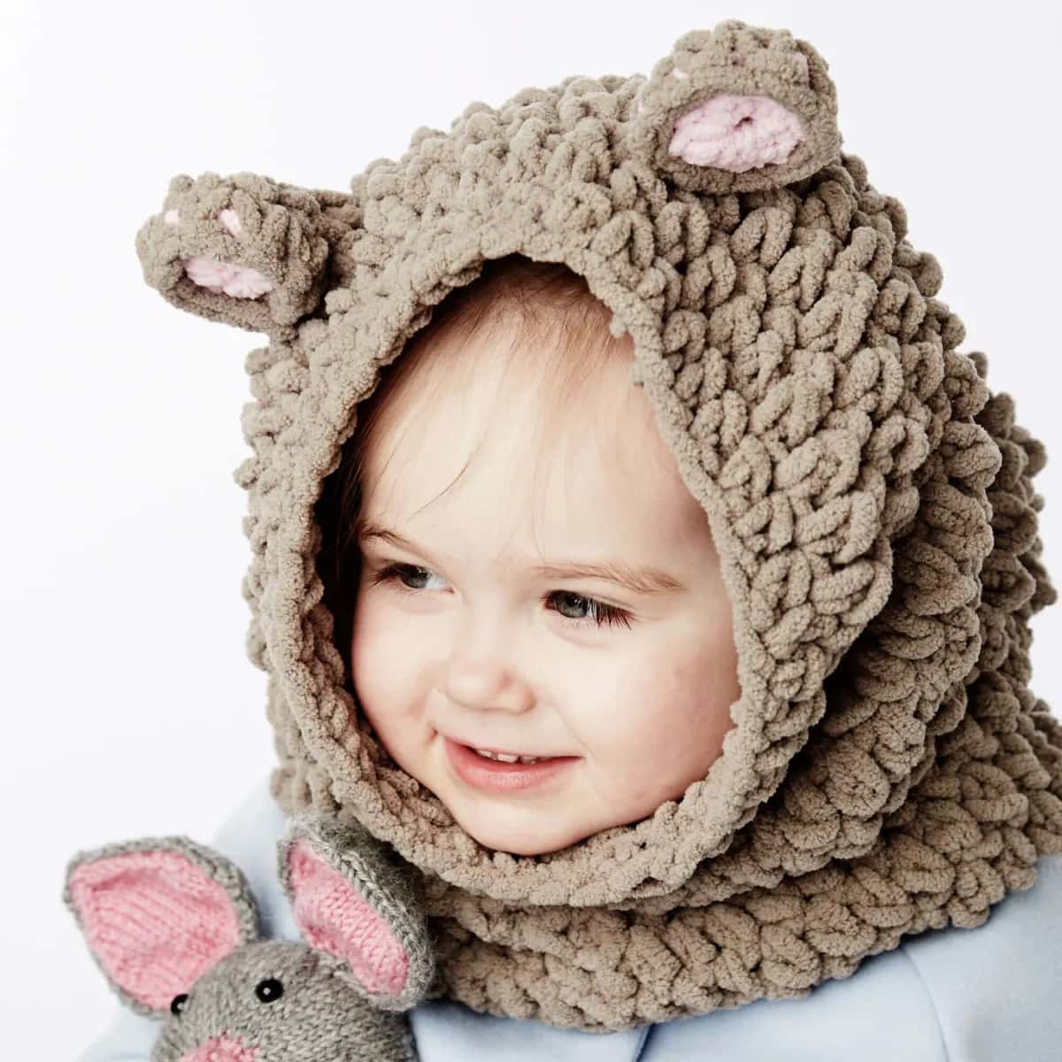 Baby Mouse Hood in Crochet