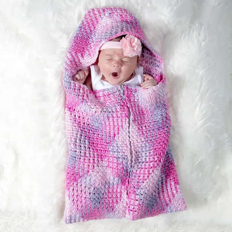 Crochet Baby Sleep Sack in Linen Stitch