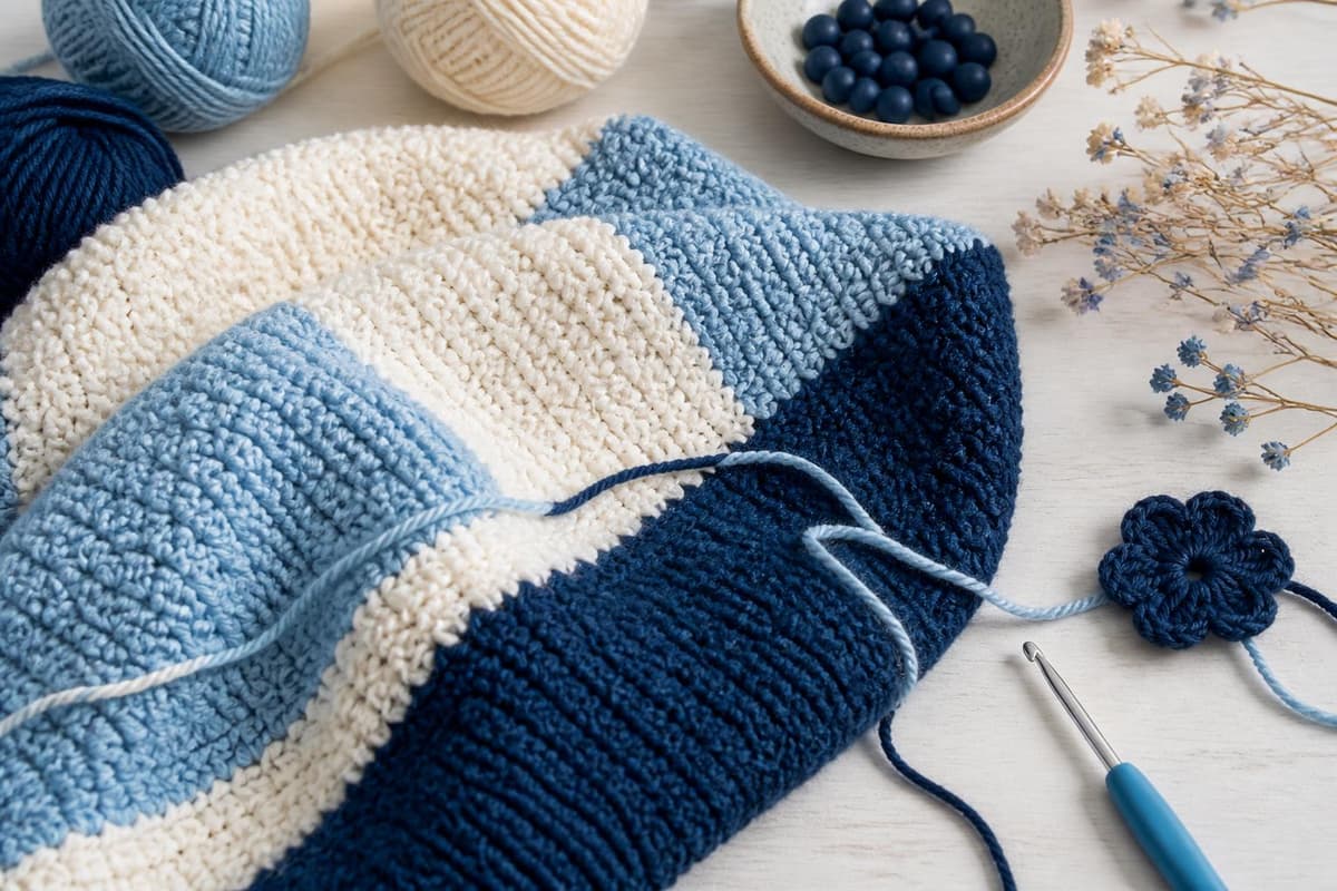 Técnica de unión de hilos en crochet